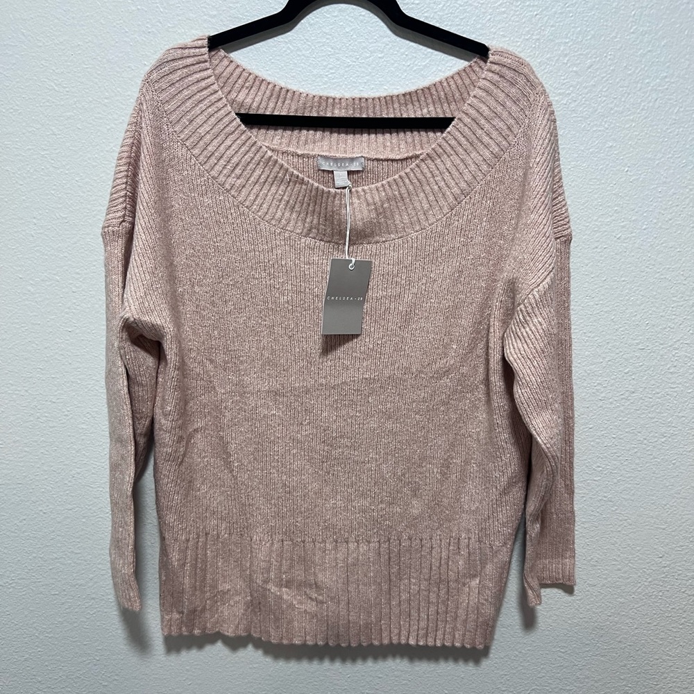 Chelsea 28 Oversized Boatneck Pink Sweater Size Large